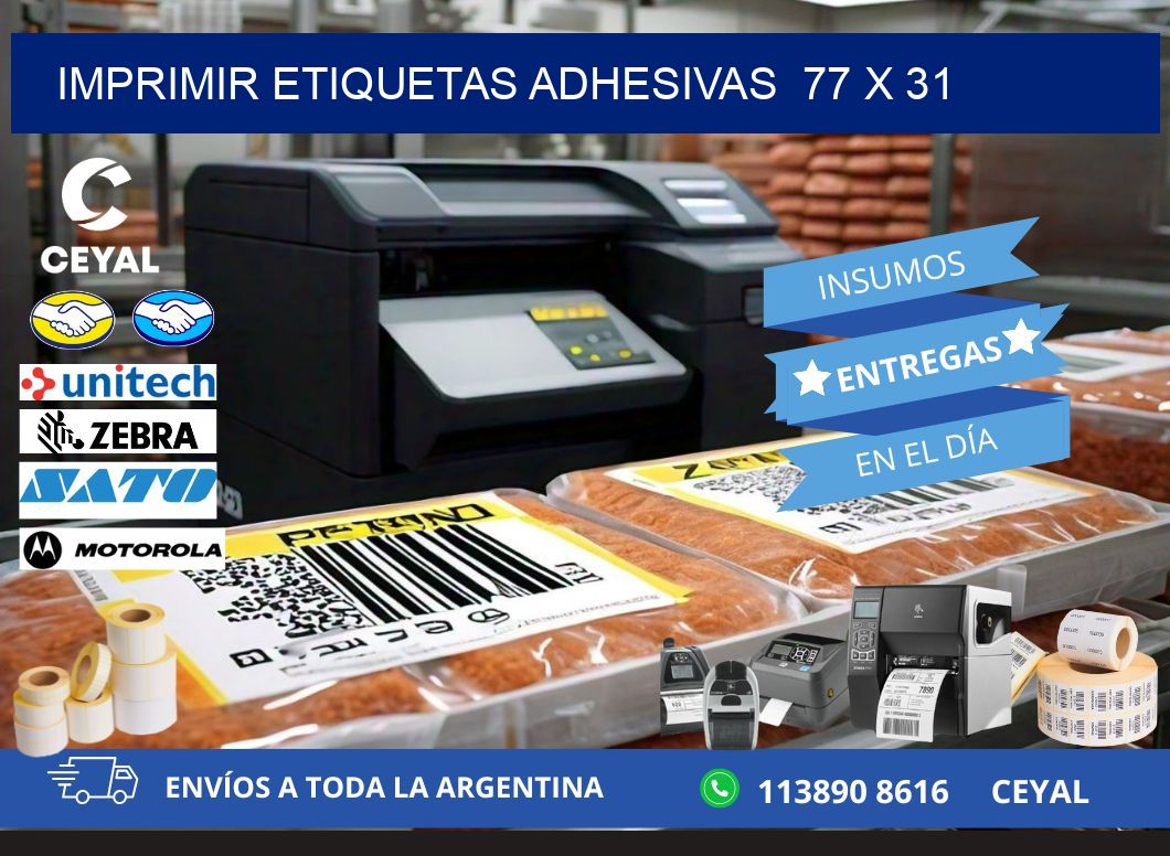 Imprimir Etiquetas adhesivas  77 x 31