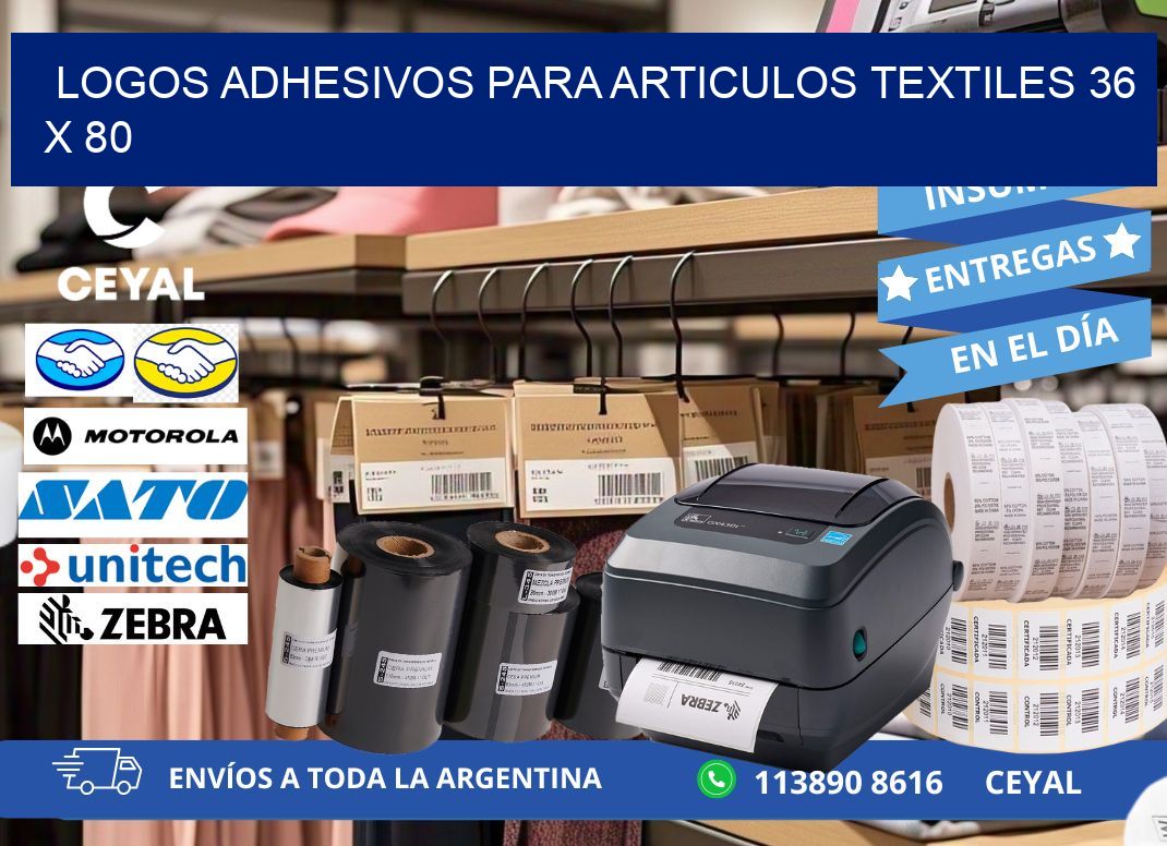LOGOS ADHESIVOS PARA ARTICULOS TEXTILES 36 x 80