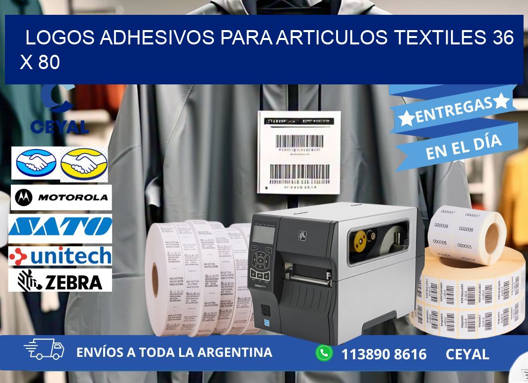 LOGOS ADHESIVOS PARA ARTICULOS TEXTILES 36 x 80