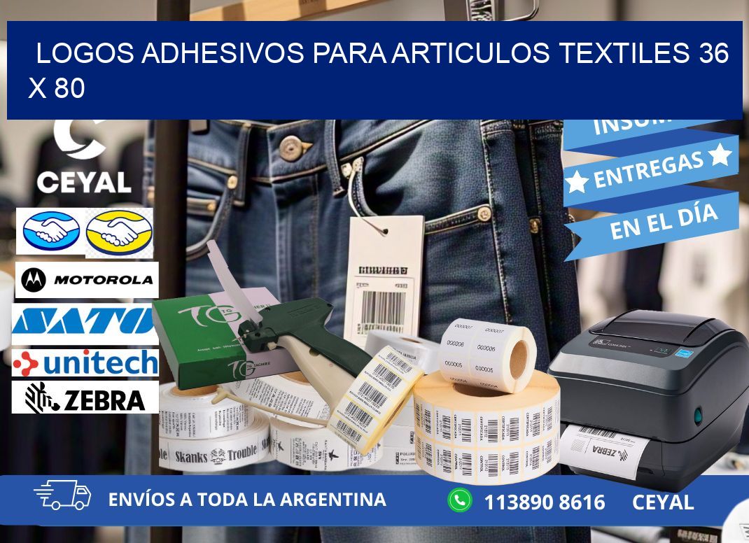 LOGOS ADHESIVOS PARA ARTICULOS TEXTILES 36 x 80