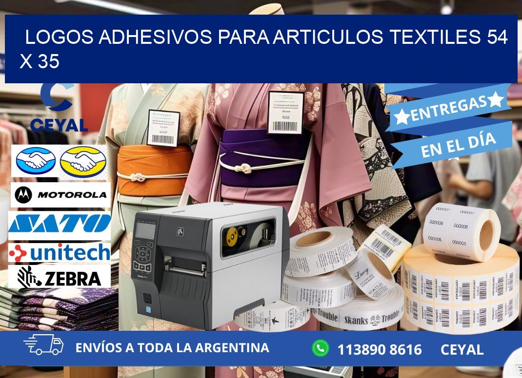 LOGOS ADHESIVOS PARA ARTICULOS TEXTILES 54 x 35