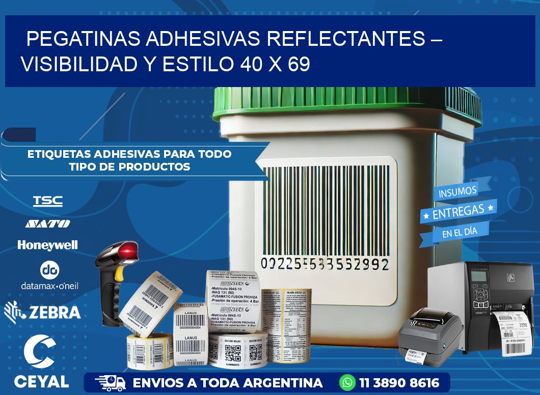 Pegatinas Adhesivas Reflectantes – Visibilidad y Estilo 40 x 69