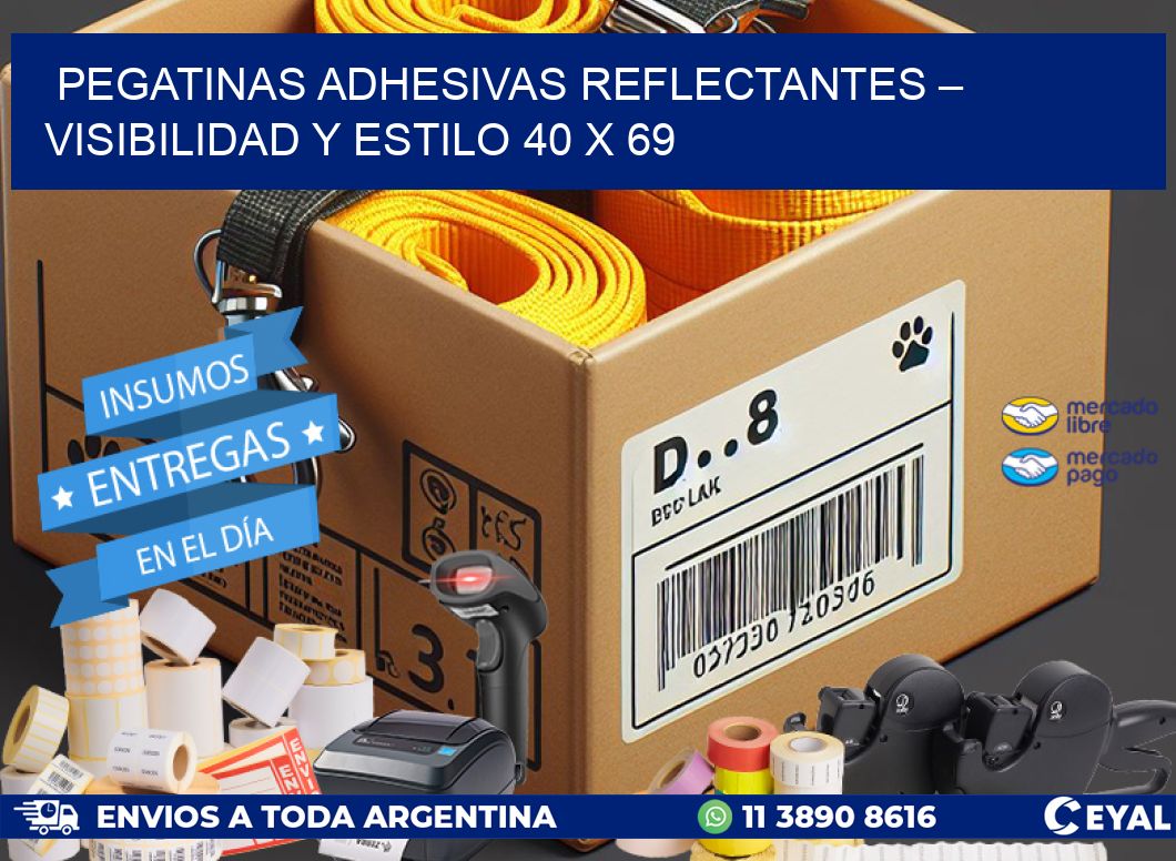 Pegatinas Adhesivas Reflectantes – Visibilidad y Estilo 40 x 69