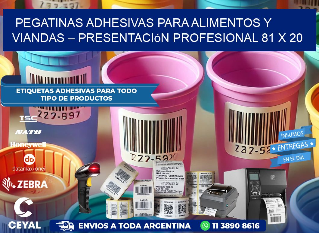 Pegatinas Adhesivas para Alimentos y Viandas – Presentación Profesional 81 x 20