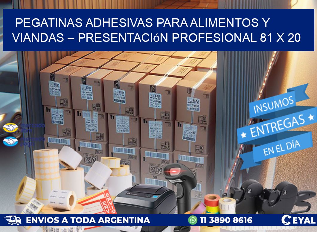 Pegatinas Adhesivas para Alimentos y Viandas – Presentación Profesional 81 x 20