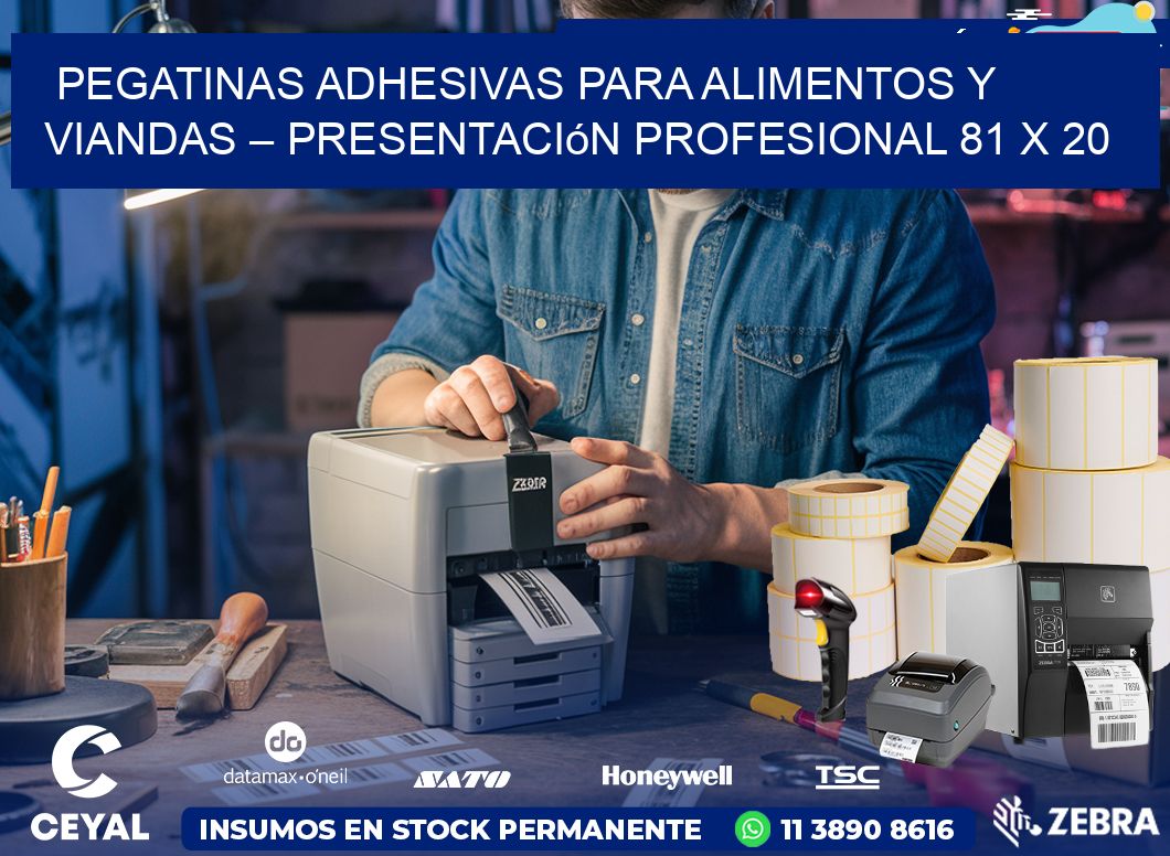 Pegatinas Adhesivas para Alimentos y Viandas – Presentación Profesional 81 x 20