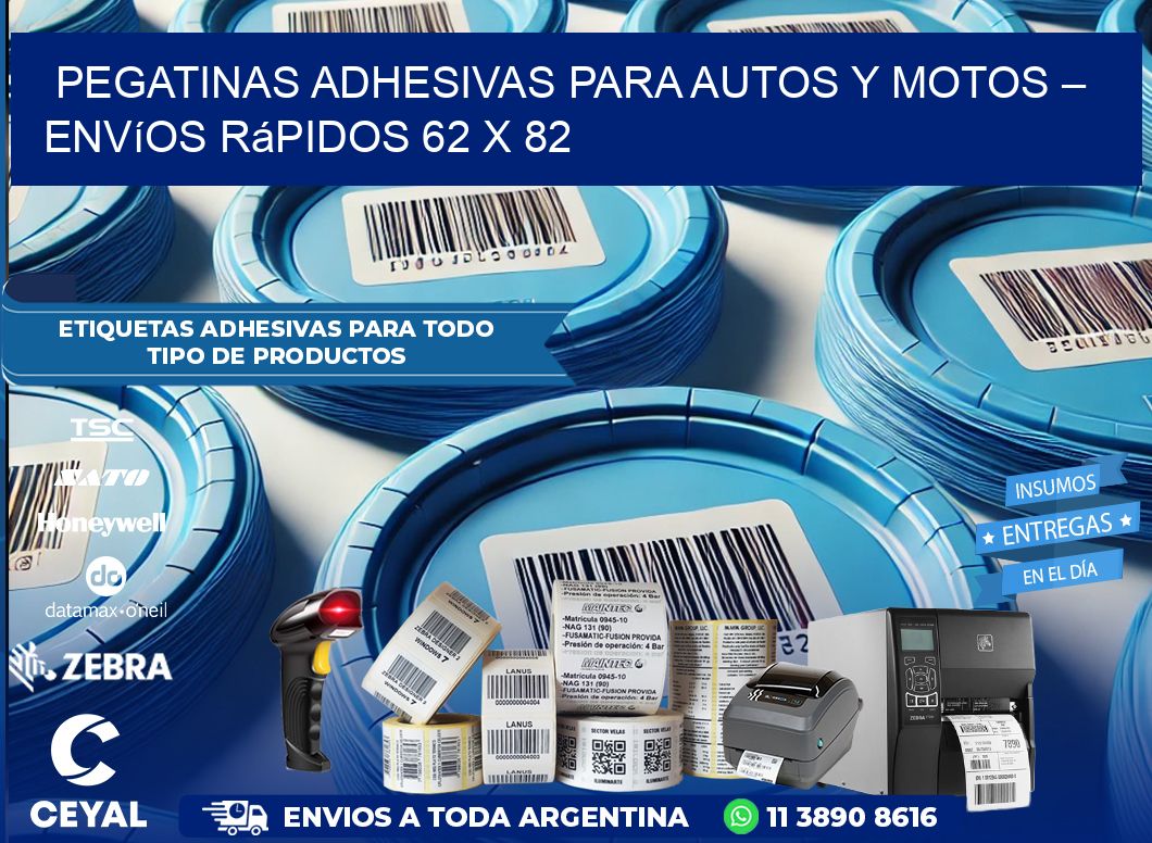 Pegatinas Adhesivas para Autos y Motos – Envíos Rápidos 62 x 82