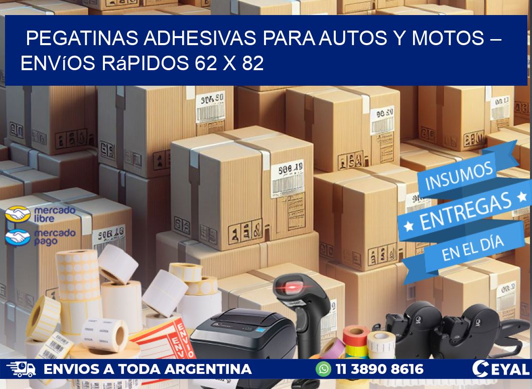 Pegatinas Adhesivas para Autos y Motos – Envíos Rápidos 62 x 82