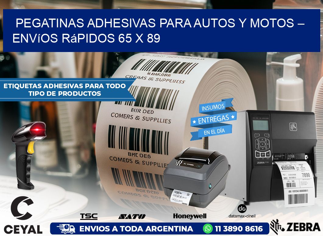 Pegatinas Adhesivas para Autos y Motos – Envíos Rápidos 65 x 89