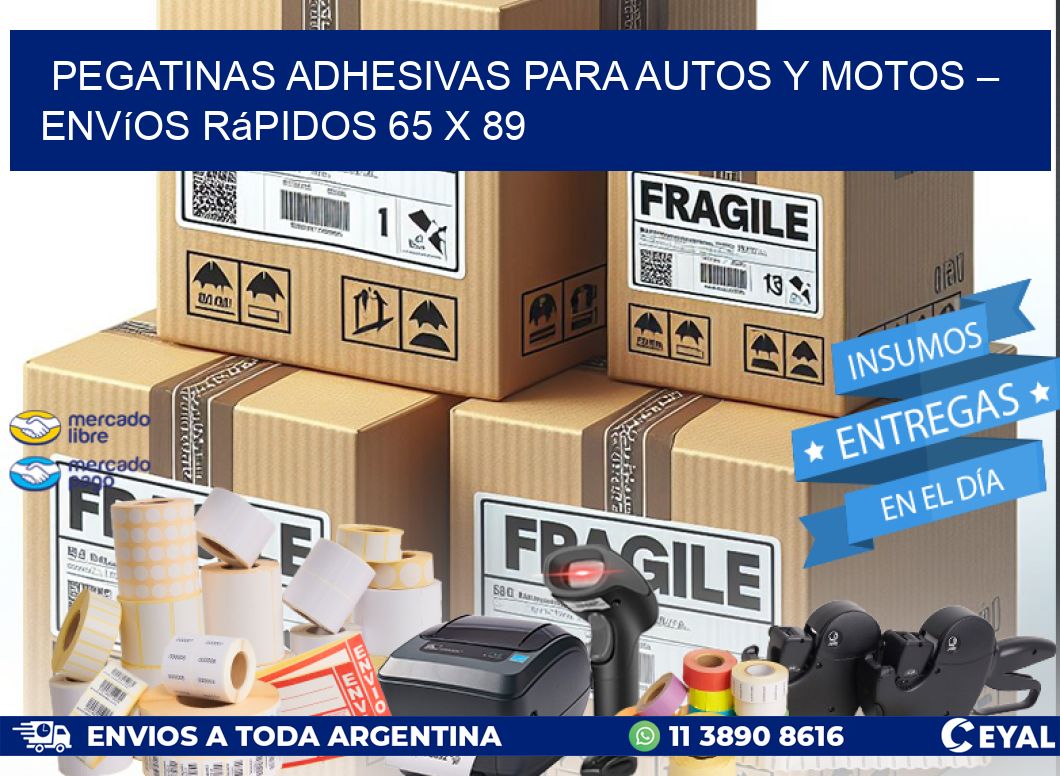 Pegatinas Adhesivas para Autos y Motos – Envíos Rápidos 65 x 89