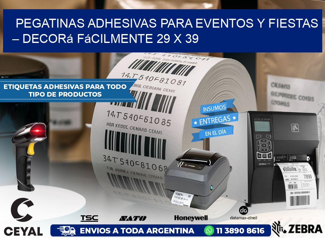 Pegatinas Adhesivas para Eventos y Fiestas – Decorá Fácilmente 29 x 39