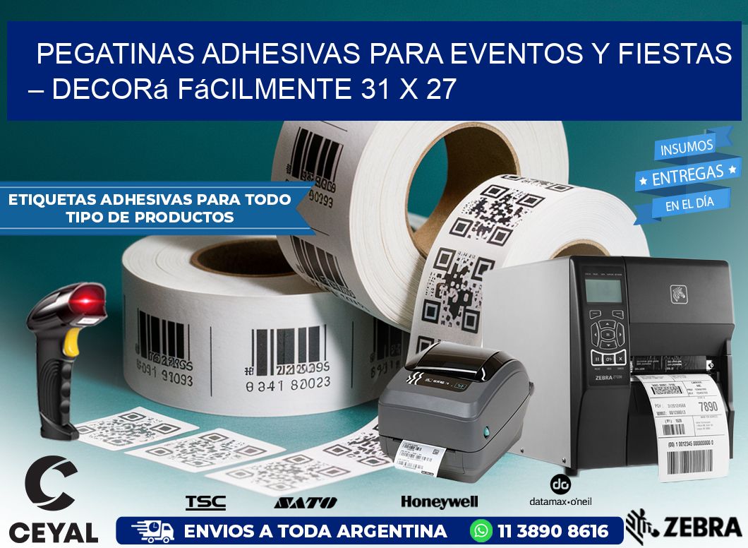 Pegatinas Adhesivas para Eventos y Fiestas – Decorá Fácilmente 31 x 27