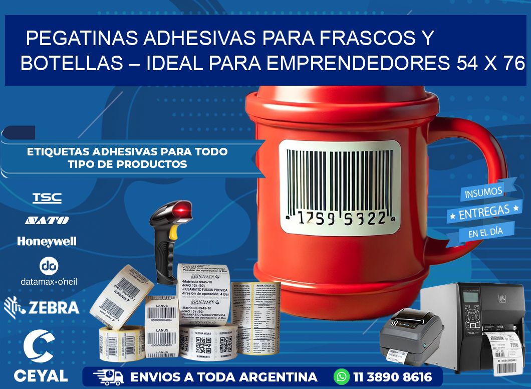 Pegatinas Adhesivas para Frascos y Botellas – Ideal para Emprendedores 54 x 76