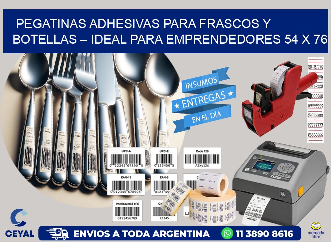 Pegatinas Adhesivas para Frascos y Botellas – Ideal para Emprendedores 54 x 76