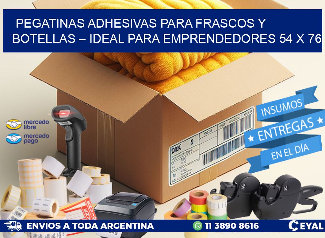 Pegatinas Adhesivas para Frascos y Botellas – Ideal para Emprendedores 54 x 76