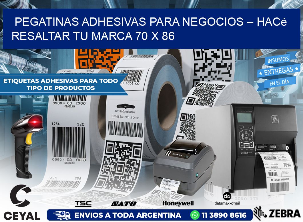 Pegatinas Adhesivas para Negocios – Hacé Resaltar Tu Marca 70 x 86