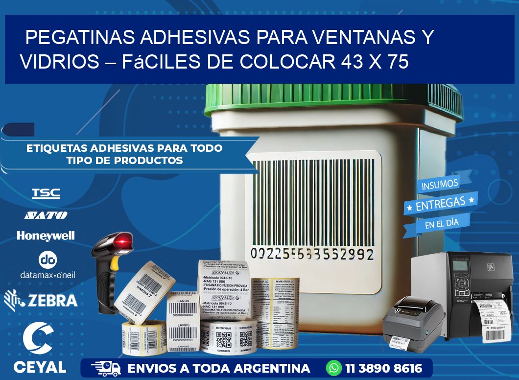 Pegatinas Adhesivas para Ventanas y Vidrios – Fáciles de Colocar 43 x 75