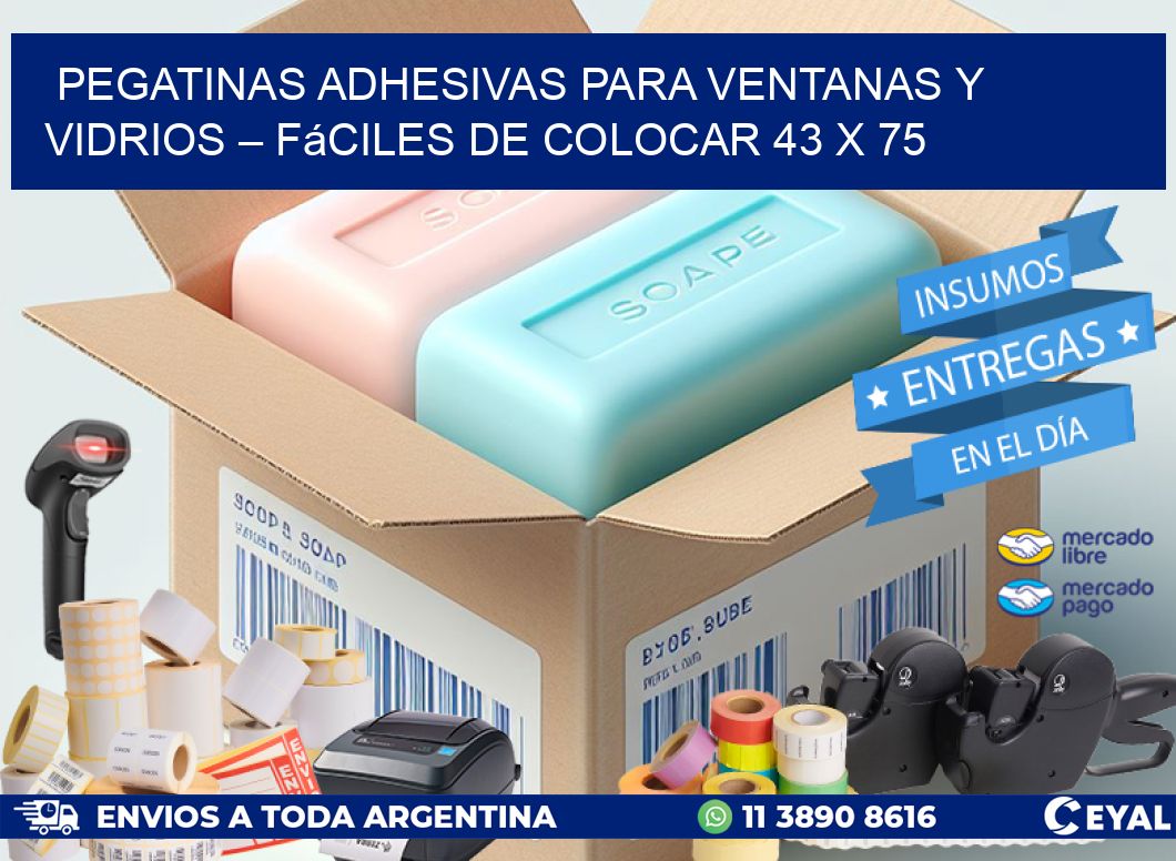 Pegatinas Adhesivas para Ventanas y Vidrios – Fáciles de Colocar 43 x 75