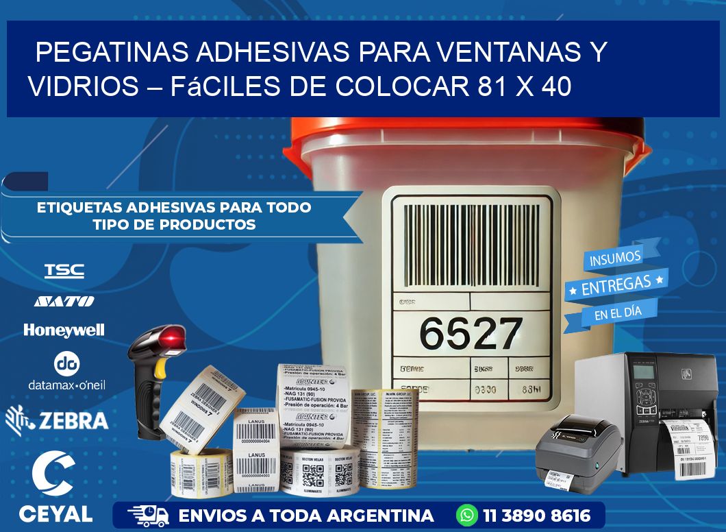 Pegatinas Adhesivas para Ventanas y Vidrios – Fáciles de Colocar 81 x 40