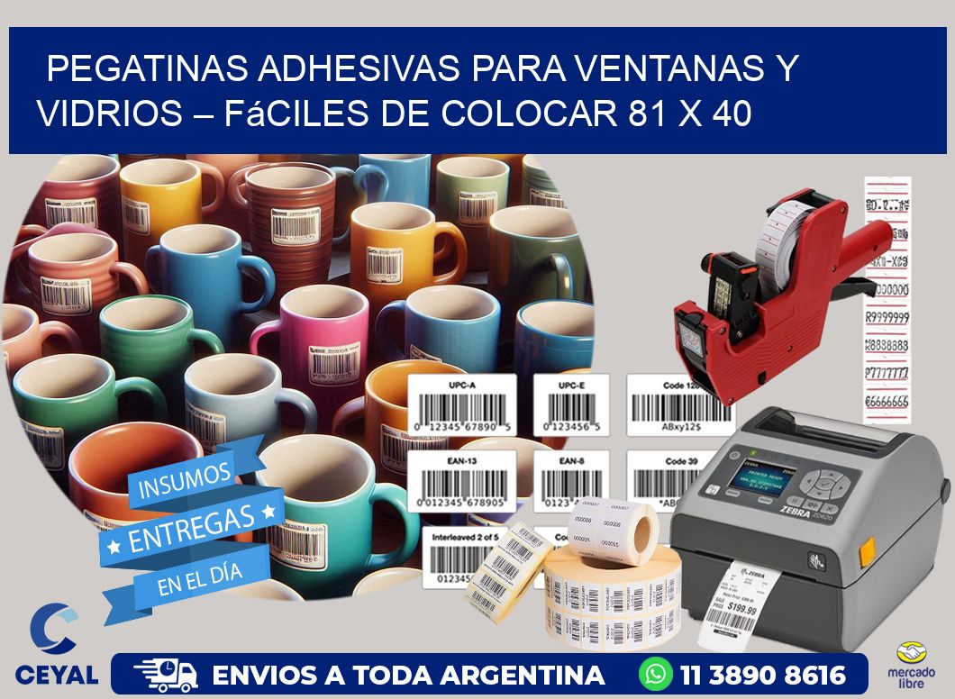 Pegatinas Adhesivas para Ventanas y Vidrios – Fáciles de Colocar 81 x 40