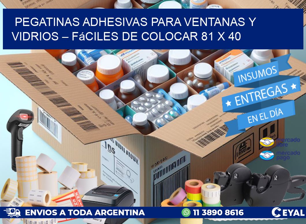 Pegatinas Adhesivas para Ventanas y Vidrios – Fáciles de Colocar 81 x 40