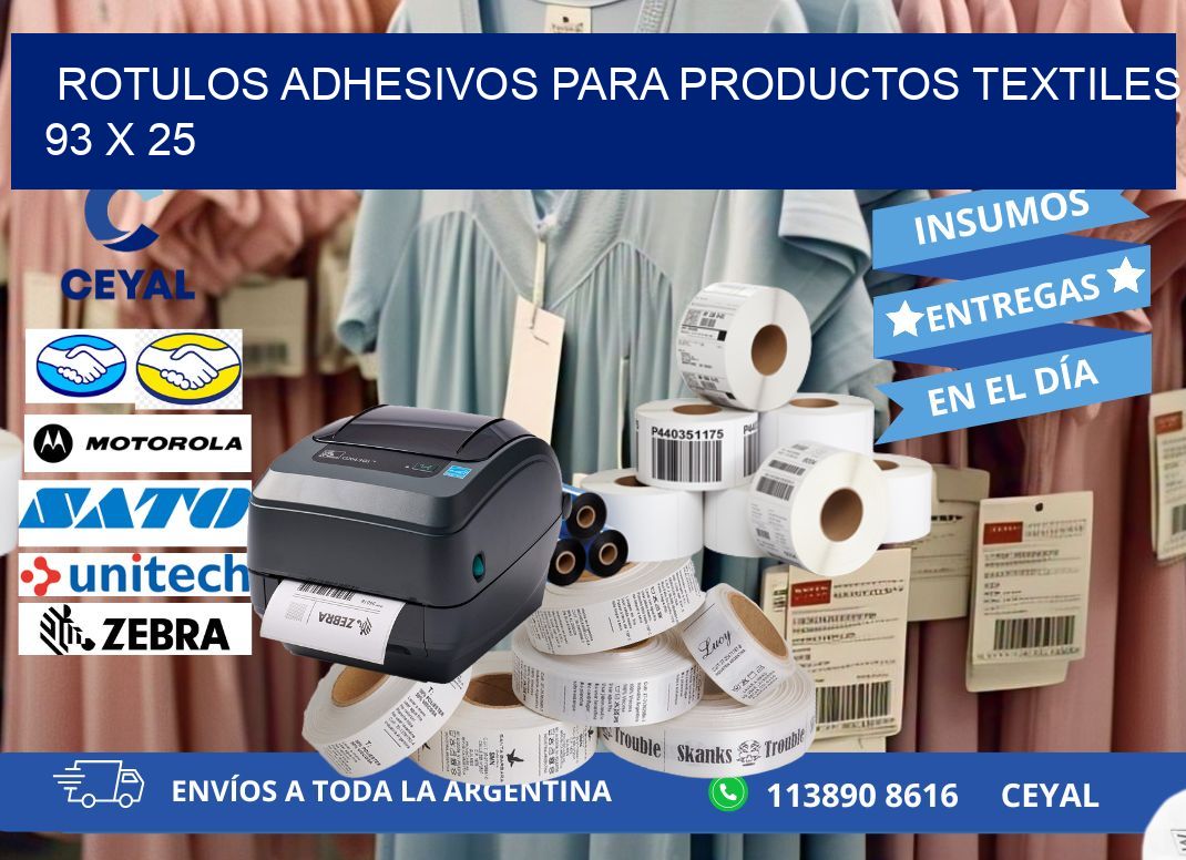 ROTULOS ADHESIVOS PARA PRODUCTOS TEXTILES 93 x 25