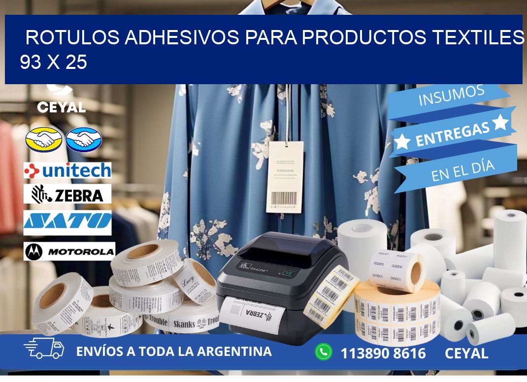 ROTULOS ADHESIVOS PARA PRODUCTOS TEXTILES 93 x 25