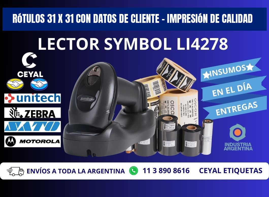 Rótulos 31 x 31 con Datos de Cliente – Impresión de Calidad