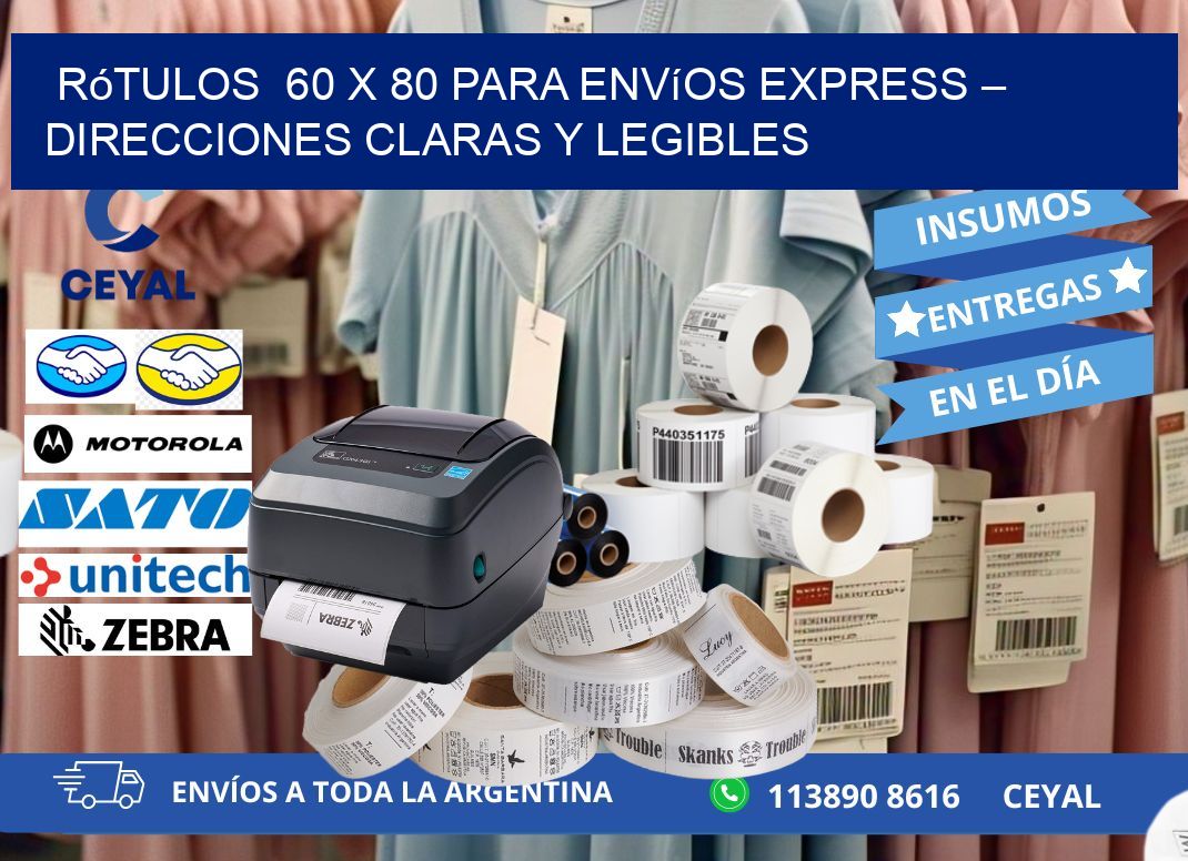 Rótulos  60 x 80 para Envíos Express – Direcciones Claras y Legibles