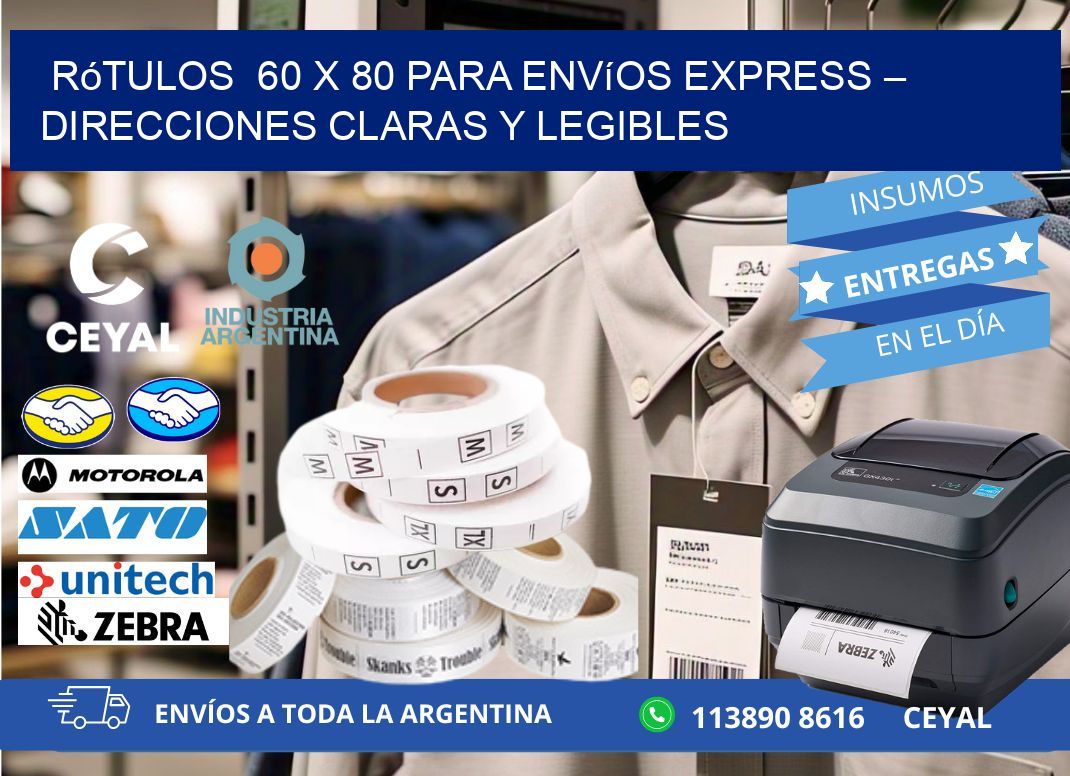 Rótulos  60 x 80 para Envíos Express – Direcciones Claras y Legibles