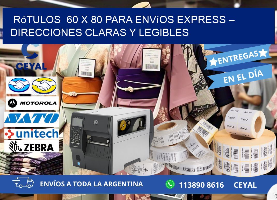 Rótulos  60 x 80 para Envíos Express – Direcciones Claras y Legibles