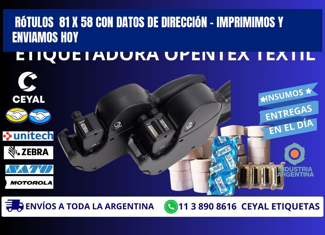 Rótulos 81 x 58 con Datos de Dirección – Imprimimos y Enviamos Hoy