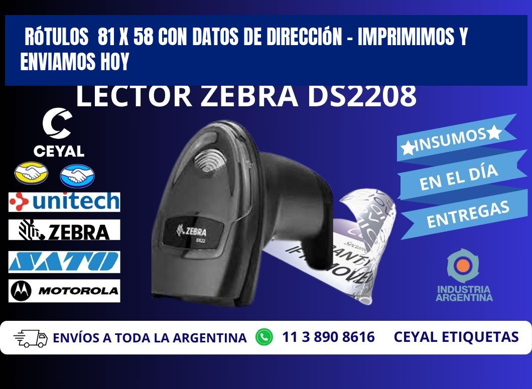 Rótulos 81 x 58 con Datos de Dirección – Imprimimos y Enviamos Hoy