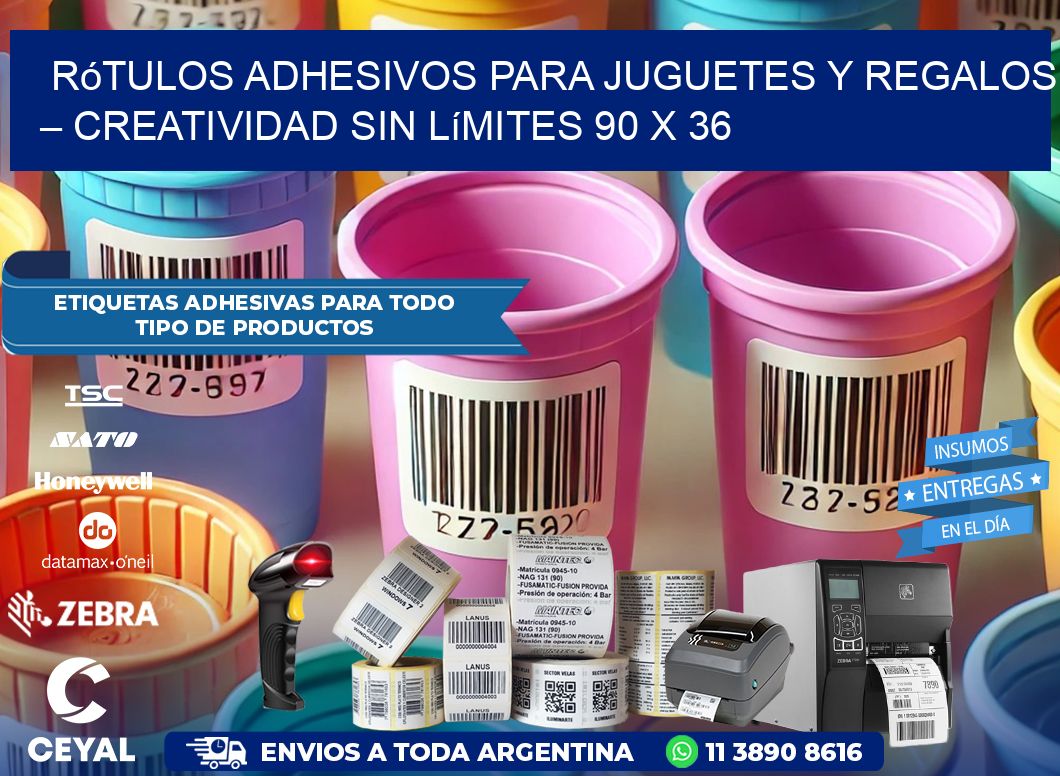 Rótulos Adhesivos para Juguetes y Regalos – Creatividad Sin Límites 90 x 36