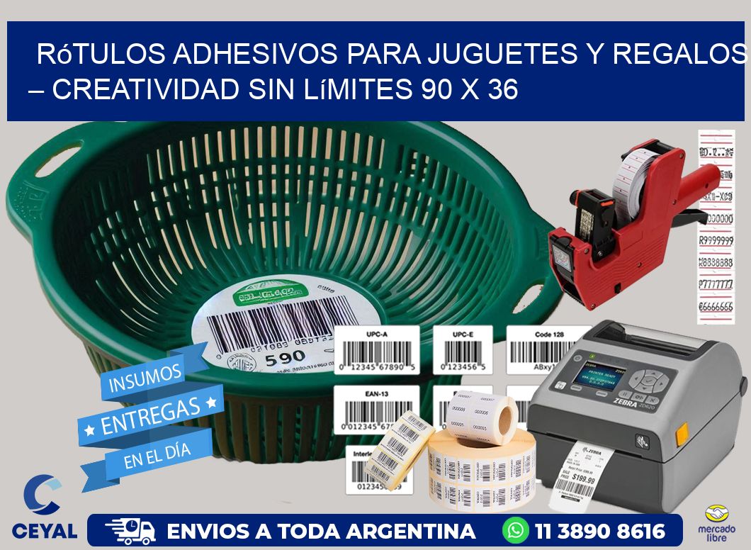 Rótulos Adhesivos para Juguetes y Regalos – Creatividad Sin Límites 90 x 36