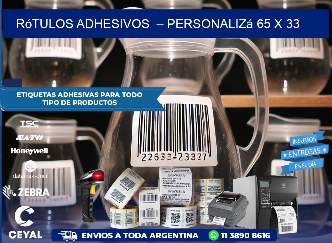 Rótulos Adhesivos  – Personalizá 65 x 33