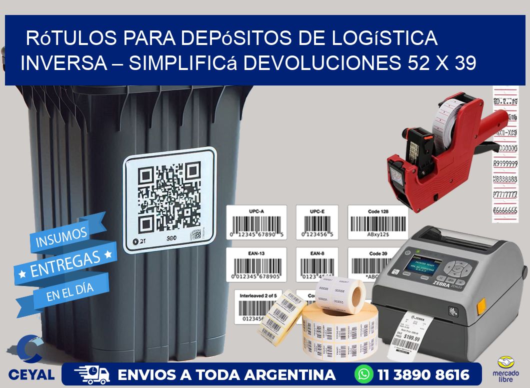 Rótulos para Depósitos de Logística Inversa – Simplificá Devoluciones 52 x 39