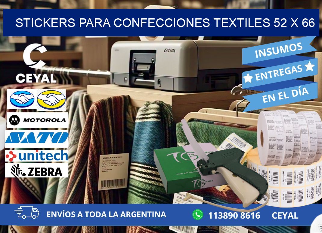 STICKERS PARA CONFECCIONES TEXTILES 52 x 66