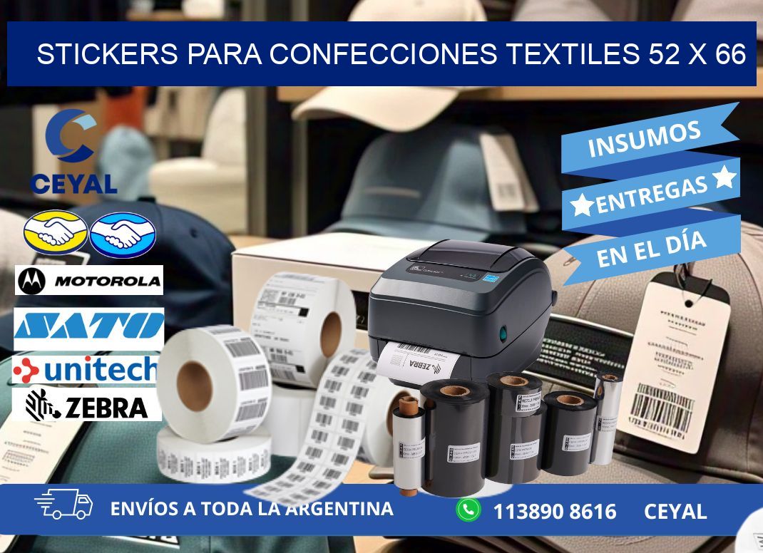 STICKERS PARA CONFECCIONES TEXTILES 52 x 66