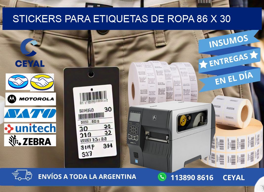 STICKERS PARA ETIQUETAS DE ROPA 86 x 30