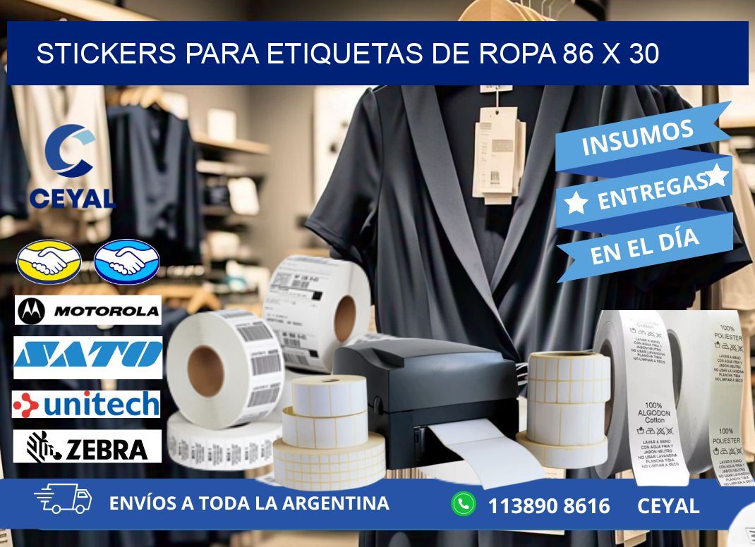 STICKERS PARA ETIQUETAS DE ROPA 86 x 30