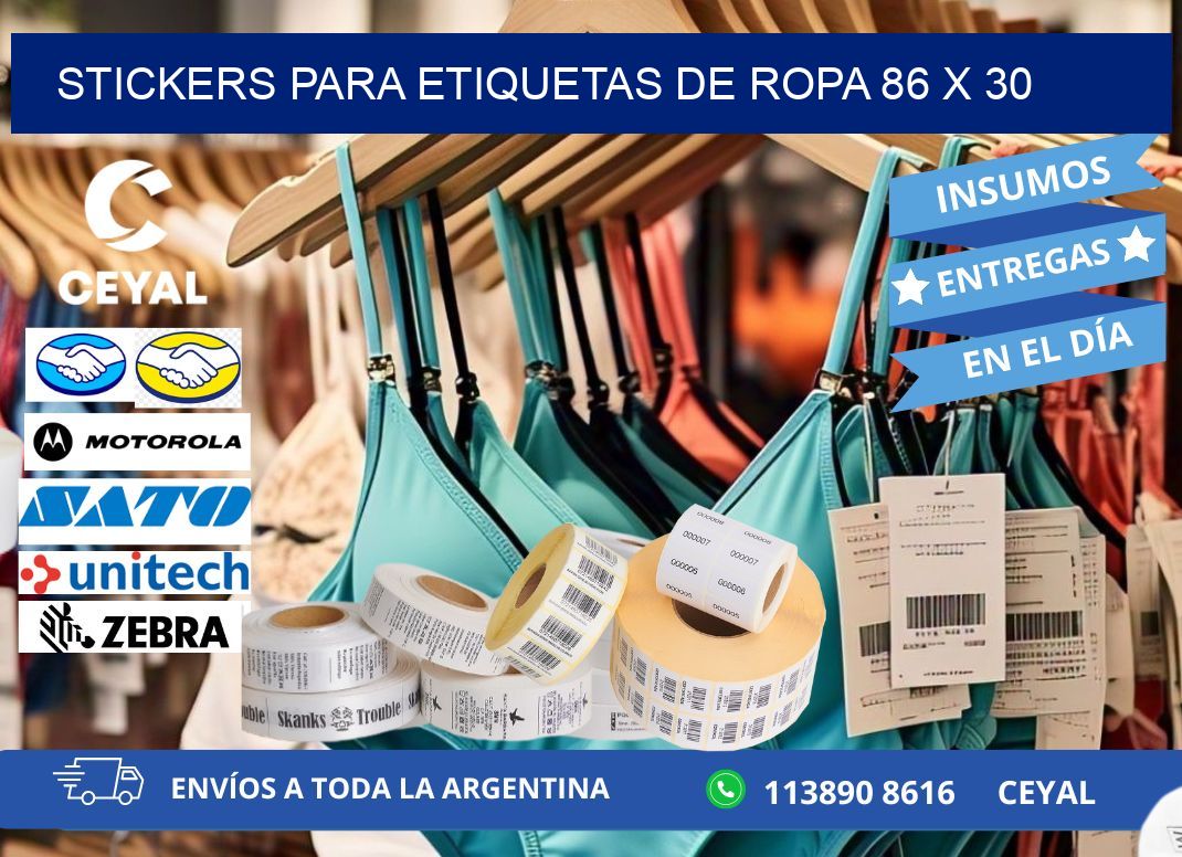 STICKERS PARA ETIQUETAS DE ROPA 86 x 30
