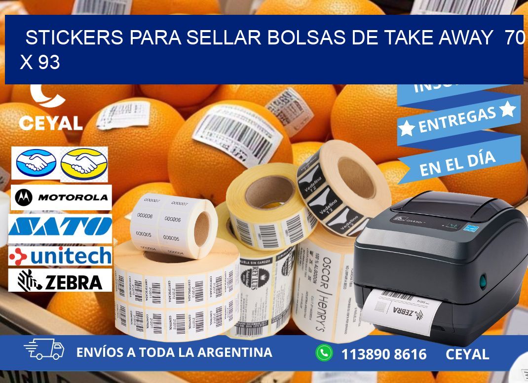 STICKERS PARA SELLAR BOLSAS DE TAKE AWAY 70 x 93