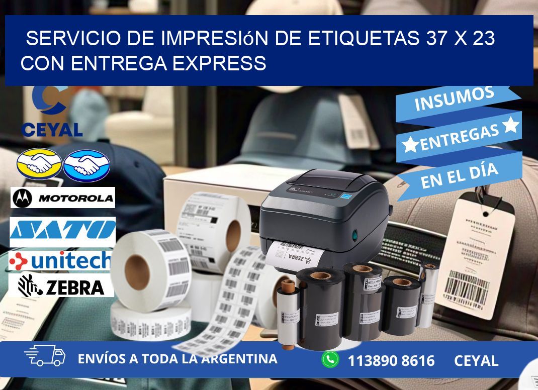 Servicio de Impresión de Etiquetas 37 x 23 con Entrega Express