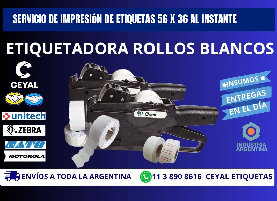 Servicio de Impresión de Etiquetas 56 x 36 al Instante
