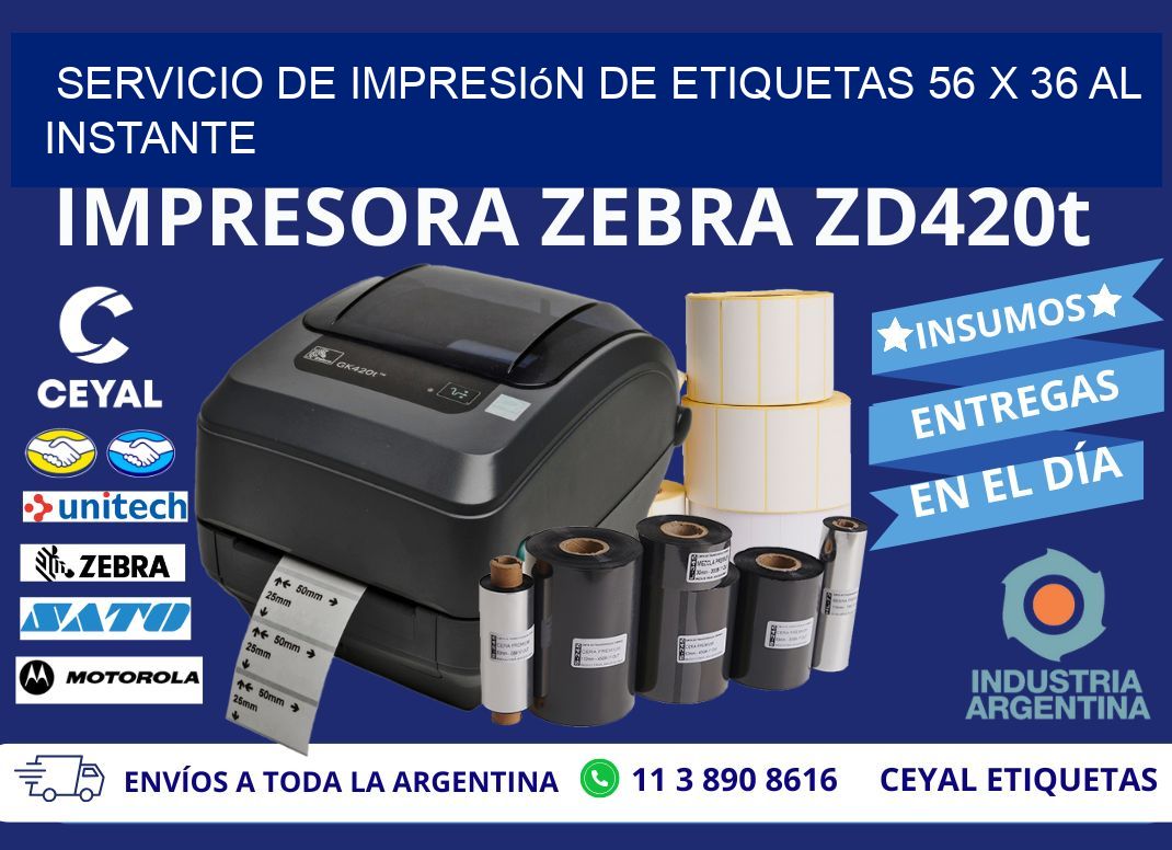 Servicio de Impresión de Etiquetas 56 x 36 al Instante