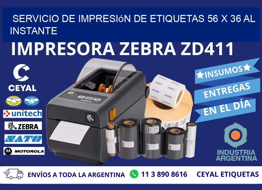 Servicio de Impresión de Etiquetas 56 x 36 al Instante