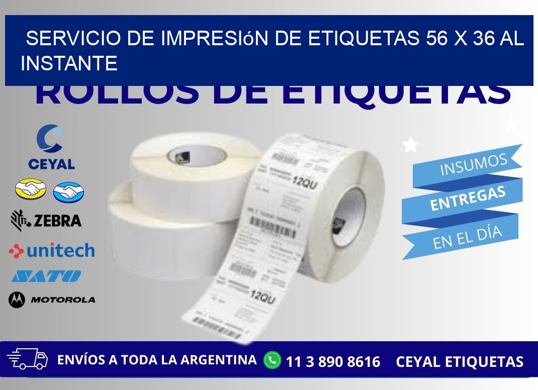 Servicio de Impresión de Etiquetas 56 x 36 al Instante