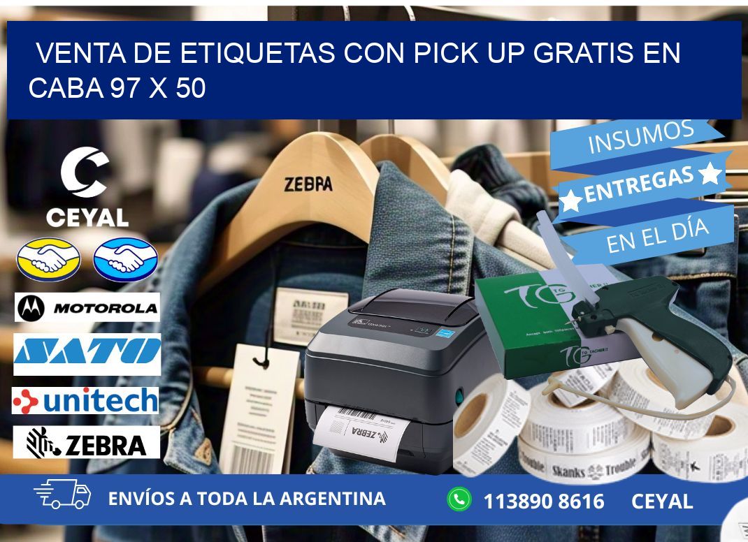VENTA DE ETIQUETAS CON PICK UP GRATIS EN CABA 97 x 50