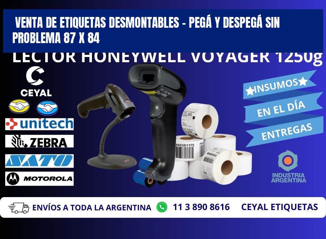 VENTA DE ETIQUETAS DESMONTABLES – PEGÁ Y DESPEGÁ SIN PROBLEMA 87 x 84